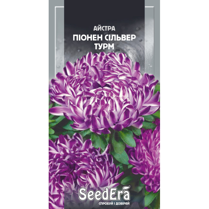 Семена Цветы Астра высокорослая Пионен Сильвер Турм Seedera, 0,25 г