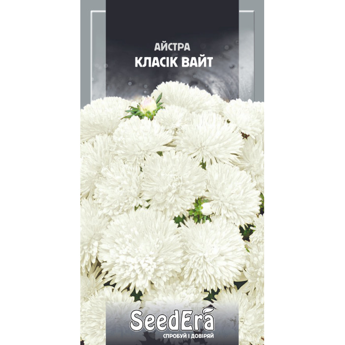 Семена Цветы Астра низкорослая Классик Уайт Seedera, 0,25 г