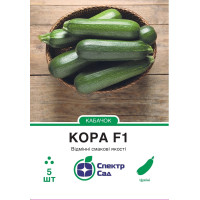 Кора F1, кабачок цукини, темно-зеленый, 5 сем. СПЕКТР